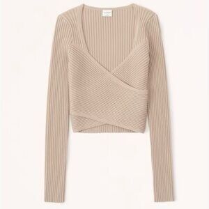 Abercrombie ribbed wrap top small‎